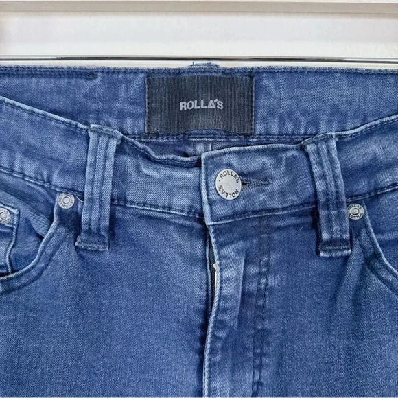 Rollas' Rollies Slim Rolled Dark Wash Blue Skinny Jeans - Picture 8 of 16